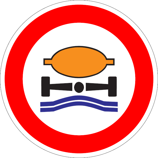 Zákaz vjazdu vozidiel prepravujúcich náklad, ktorý môže spôsobiť znečistenie vody