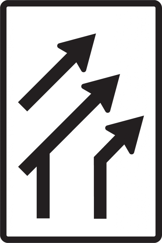 Usporiadanie jazdných pruhov (pripojenie s pripájacím pruhom)
