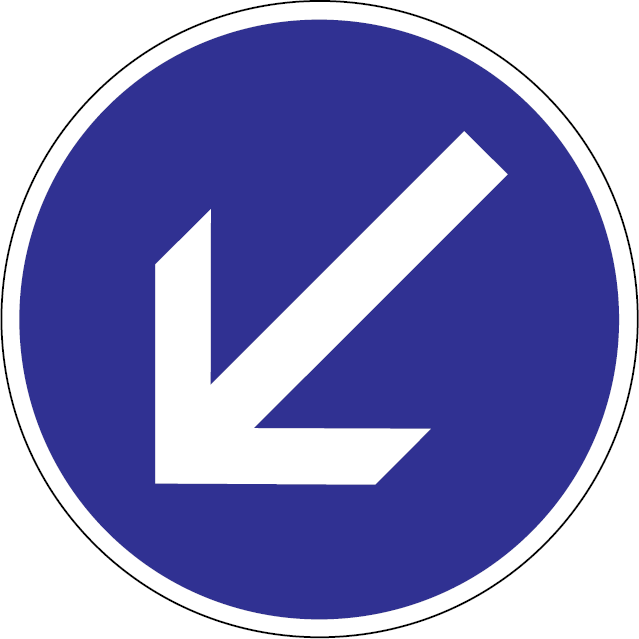 Prikázaný smer jazdy obchádzania vľavo