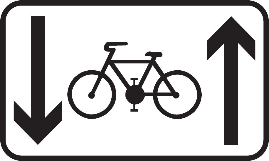 Jazda cyklistov v oboch smeroch povolená (vzor)