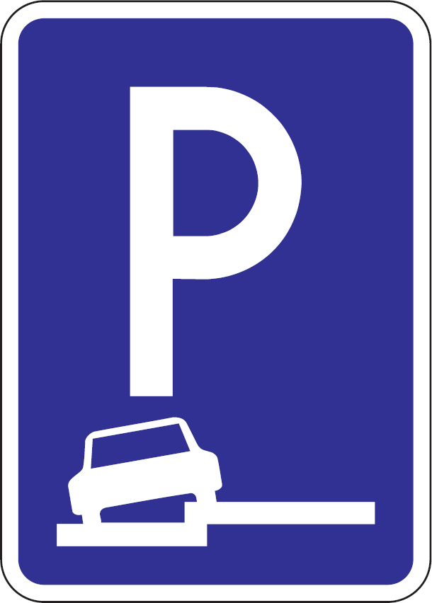 Parkovisko, parkovacie miesta s pozdĺžnym čiastočným státím na chodníku